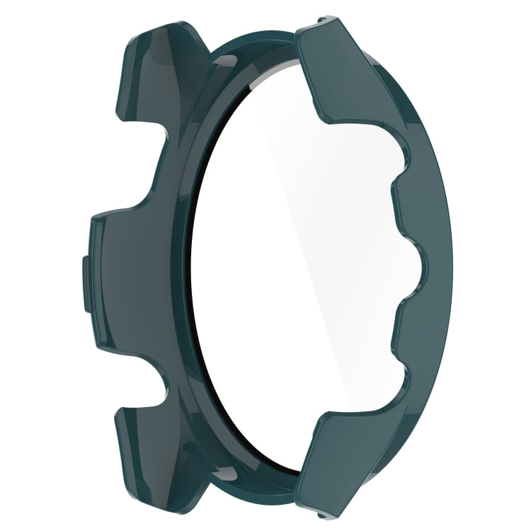For Garmin Forerunner 265 PC + Tempered Glass Film Integrated Watch Protective Case(Pine Green) by buy2fix