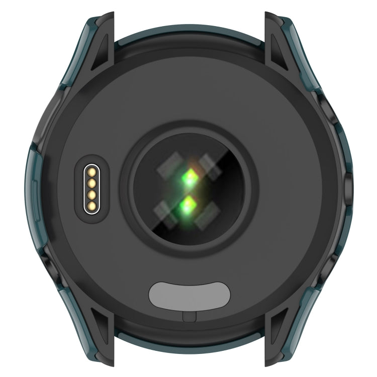 For Garmin Forerunner 265 PC + Tempered Glass Film Integrated Watch Protective Case(Pine Green) by buy2fix