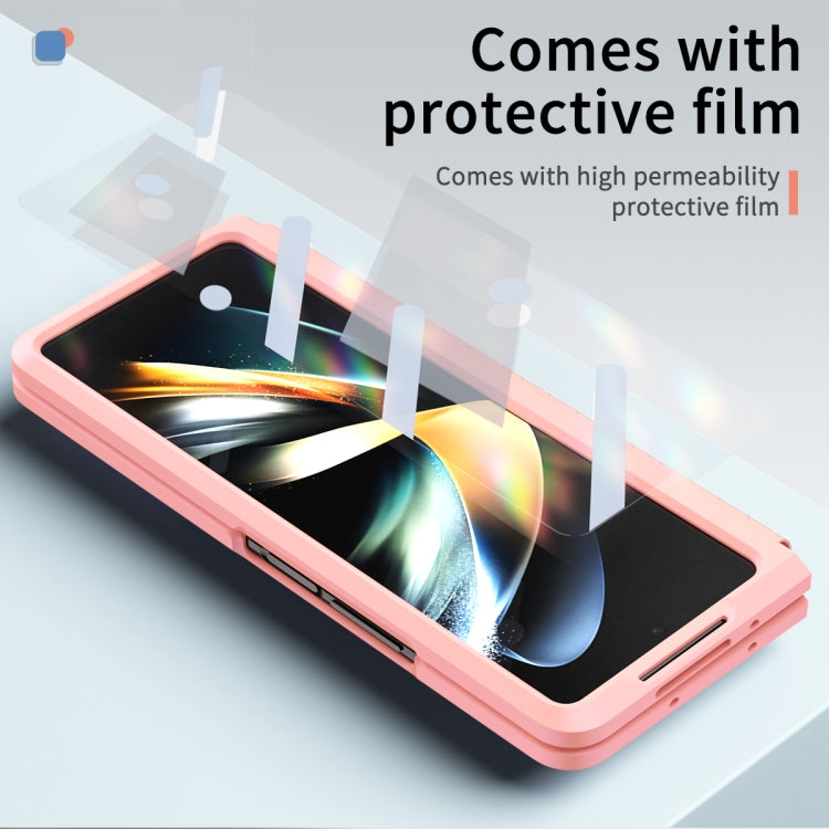 For Samsung Galaxy Z Fold4 5G Integrated TPU Telescopic Hinge Phone Case with Stand(Pink) - Galaxy Z Fold4 5G Cases by buy2fix | Online Shopping UK | buy2fix