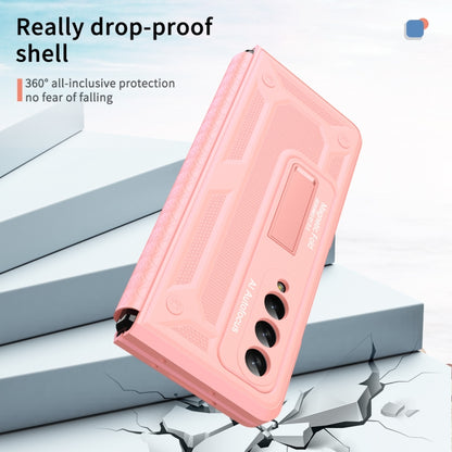 For Samsung Galaxy Z Fold4 5G Integrated TPU Telescopic Hinge Phone Case with Stand(Pink) - Galaxy Z Fold4 5G Cases by buy2fix | Online Shopping UK | buy2fix