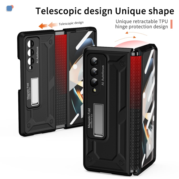 For Samsung Galaxy Z Fold4 5G Integrated TPU Telescopic Hinge Phone Case with Stand(Black) - Galaxy Z Fold4 5G Cases by buy2fix | Online Shopping UK | buy2fix