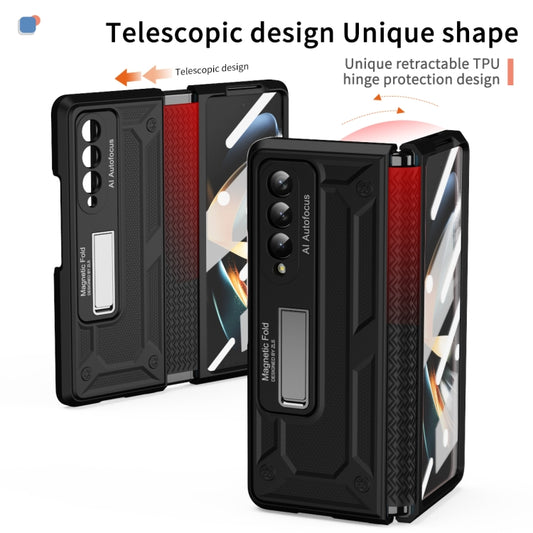 For Samsung Galaxy Z Fold4 5G Integrated TPU Telescopic Hinge Phone Case with Stand(Black) - Galaxy Z Fold4 5G Cases by buy2fix | Online Shopping UK | buy2fix