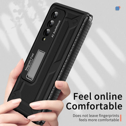 For Samsung Galaxy Z Fold4 5G Integrated TPU Telescopic Hinge Phone Case with Stand(Black) - Galaxy Z Fold4 5G Cases by buy2fix | Online Shopping UK | buy2fix