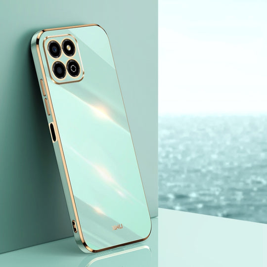 For Honor X8a 2023 XINLI Straight Edge 6D Electroplate TPU Phone Case(Mint Green)