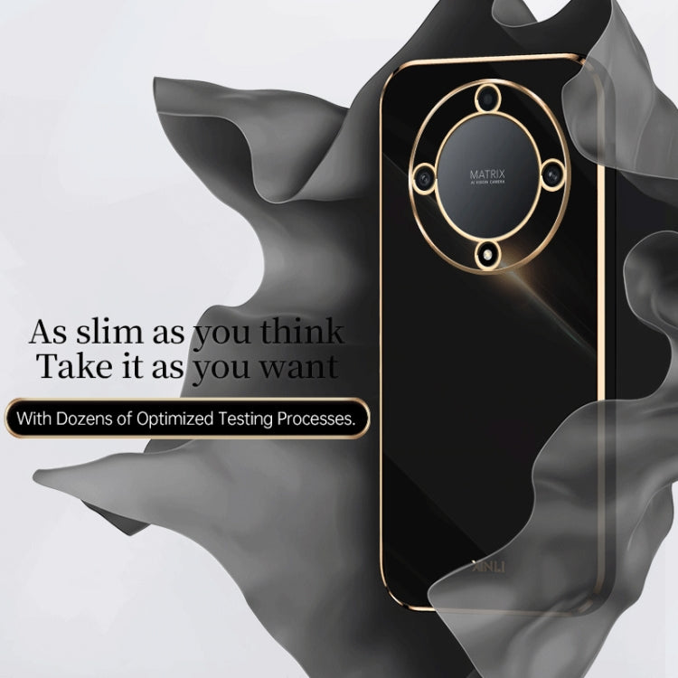 For Honor X9a 5G XINLI Straight Edge 6D Electroplate TPU Phone Case(Black) - Honor Cases by XINLI | Online Shopping UK | buy2fix