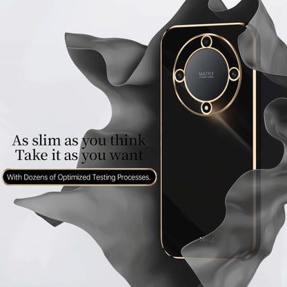 For Honor X9a 5G XINLI Straight Edge 6D Electroplate TPU Phone Case(Black) - Honor Cases by XINLI | Online Shopping UK | buy2fix