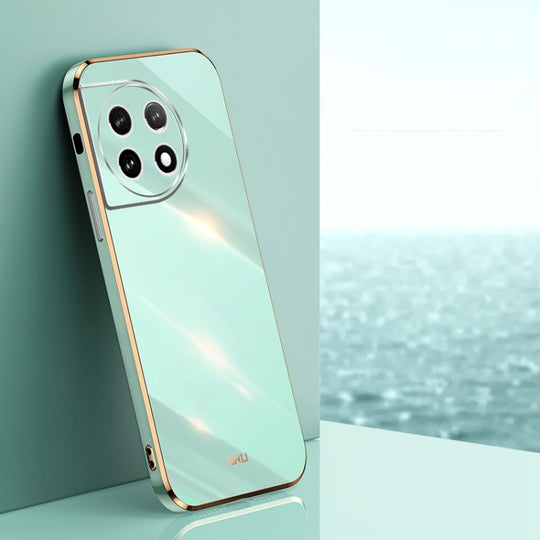 For OnePlus 11 XINLI Straight Edge 6D Electroplate TPU Phone Case(Mint Green)