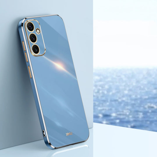 For Samsung Galaxy A34 5G XINLI Straight Edge 6D Electroplate TPU Phone Case(Celestial Blue)