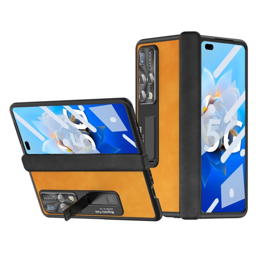 For Huawei Mate X2 5G Napa Texture All-inclusive Phone Case(Yellow) - Huawei Cases by buy2fix | Online Shopping UK | buy2fix