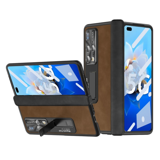 For Huawei Mate X2 5G Napa Texture All-inclusive Phone Case(Brown) - Huawei Cases by buy2fix | Online Shopping UK | buy2fix