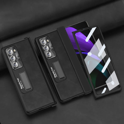 For Samsung Galaxy Z Fold2 5G Napa Texture All-inclusive Phone Case(Black) - Galaxy Phone Cases by buy2fix | Online Shopping UK | buy2fix
