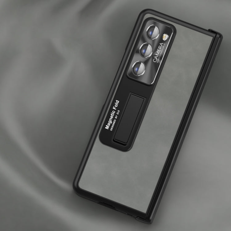 For Samsung Galaxy Z Fold2 5G Napa Texture All-inclusive Phone Case(Black) - Galaxy Phone Cases by buy2fix | Online Shopping UK | buy2fix