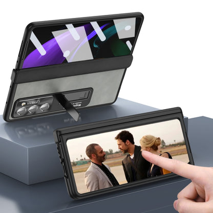 For Samsung Galaxy Z Fold2 5G Napa Texture All-inclusive Phone Case(Yellow) - Galaxy Phone Cases by buy2fix | Online Shopping UK | buy2fix