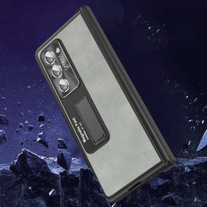 For Samsung Galaxy Z Fold2 5G Napa Texture All-inclusive Phone Case(Blue) - Galaxy Phone Cases by buy2fix | Online Shopping UK | buy2fix