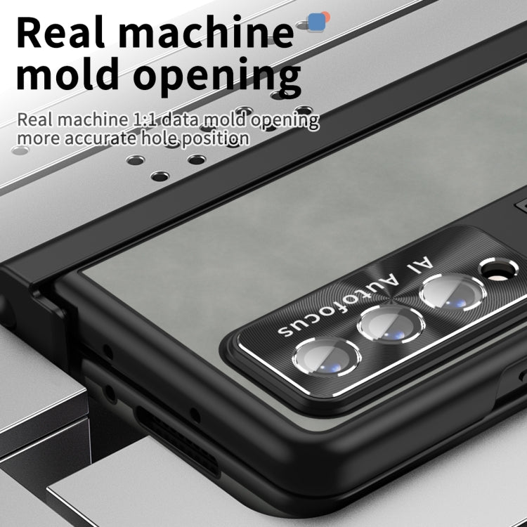 For Samsung Galaxy Z Fold3 5G Napa Pattern All-inclusive Magnetic Phone Case(White) - Galaxy Phone Cases by buy2fix | Online Shopping UK | buy2fix