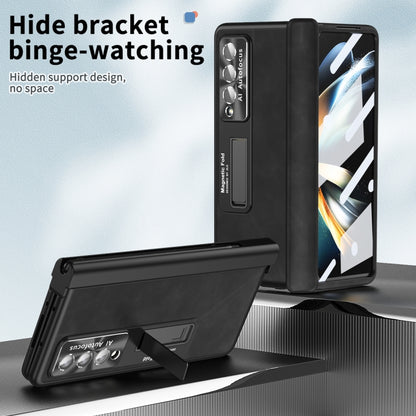 For Samsung Galaxy Z Fold3 5G Napa Pattern All-inclusive Magnetic Phone Case(Black) - Galaxy Phone Cases by buy2fix | Online Shopping UK | buy2fix