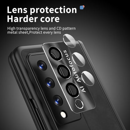 For Samsung Galaxy Z Fold3 5G Napa Pattern All-inclusive Magnetic Phone Case(Black) - Galaxy Phone Cases by buy2fix | Online Shopping UK | buy2fix