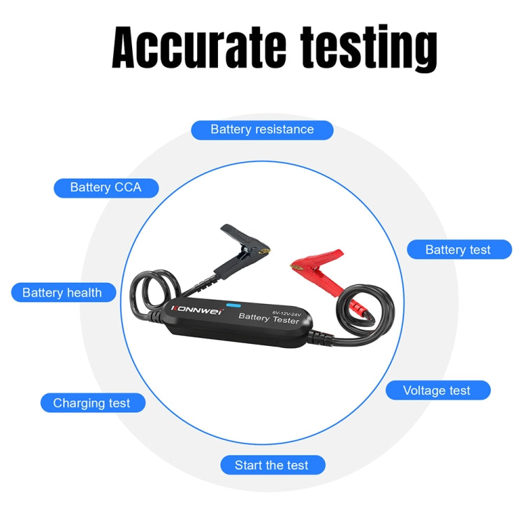 KONNWEI BK200 6V/12V/24V Car Bluetooth Battery Tester(Black) - Electronic Test by KONNWEI | Online Shopping UK | buy2fix