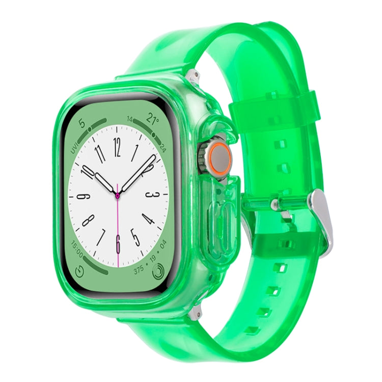 For Apple Watch Ultra 3 / 2 / 1 49mm Glacier Jelly Clear TPU Case Watch Band(Emerald Green) by buy2fix