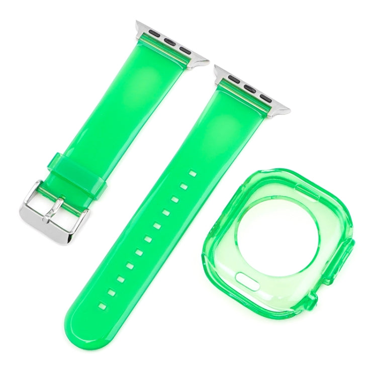For Apple Watch Ultra 3 / 2 / 1 49mm Glacier Jelly Clear TPU Case Watch Band(Emerald Green) by buy2fix