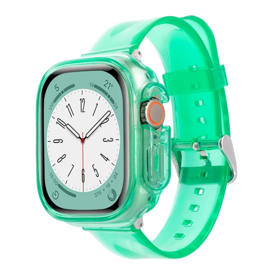 For Apple Watch Ultra 3 / 2 / 1 49mm Glacier Jelly Clear TPU Case Watch Band(Blue Green) by buy2fix