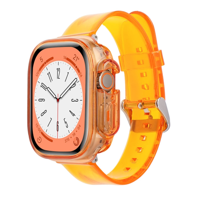 For Apple Watch Ultra 3 / 2 / 1 49mm Glacier Jelly Clear TPU Case Watch Band(Orange) by buy2fix