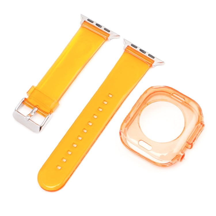 For Apple Watch Ultra 3 / 2 / 1 49mm Glacier Jelly Clear TPU Case Watch Band(Orange) by buy2fix