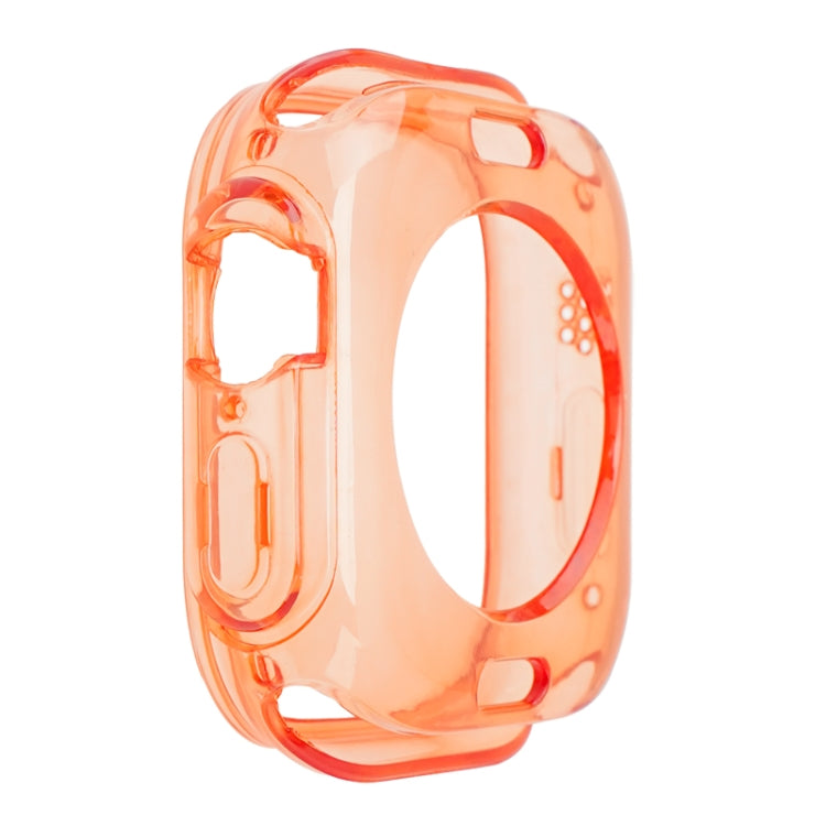 For Apple Watch Ultra 3 / 2 / 1 49mm Glacier Jelly Clear TPU Case Watch Band(Orange) by buy2fix