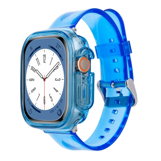 For Apple Watch Ultra 3 / 2 / 1 49mm Glacier Jelly Clear TPU Case Watch Band(Blue) by buy2fix