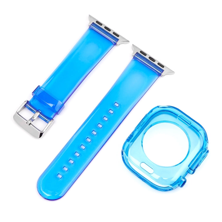 For Apple Watch Ultra 3 / 2 / 1 49mm Glacier Jelly Clear TPU Case Watch Band(Blue) by buy2fix
