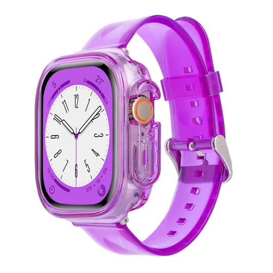 For Apple Watch Ultra 3 / 2 / 1 49mm Glacier Jelly Clear TPU Case Watch Band(Purple) by buy2fix
