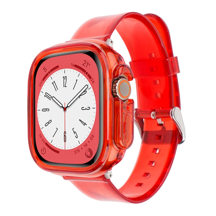 For Apple Watch Ultra 3 / 2 / 1 49mm Glacier Jelly Clear TPU Case Watch Band(Red) by buy2fix