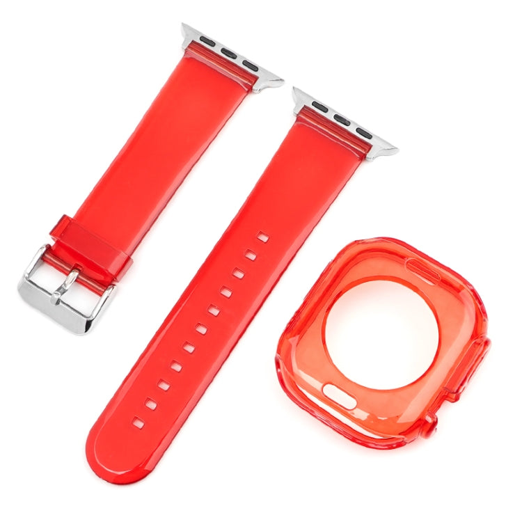 For Apple Watch Ultra 3 / 2 / 1 49mm Glacier Jelly Clear TPU Case Watch Band(Red) by buy2fix