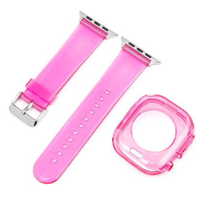 For Apple Watch Ultra 3 / 2 / 1 49mm Glacier Jelly Clear TPU Case Watch Band(Rose Red) by buy2fix