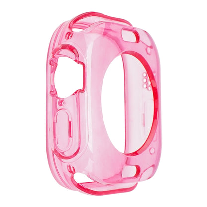 For Apple Watch Ultra 3 / 2 / 1 49mm Glacier Jelly Clear TPU Case Watch Band(Rose Red) by buy2fix