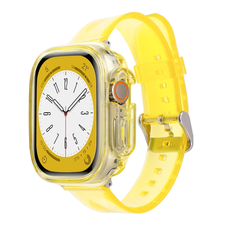 For Apple Watch Ultra 3 / 2 / 1 49mm Glacier Jelly Clear TPU Case Watch Band(Yellow) by buy2fix