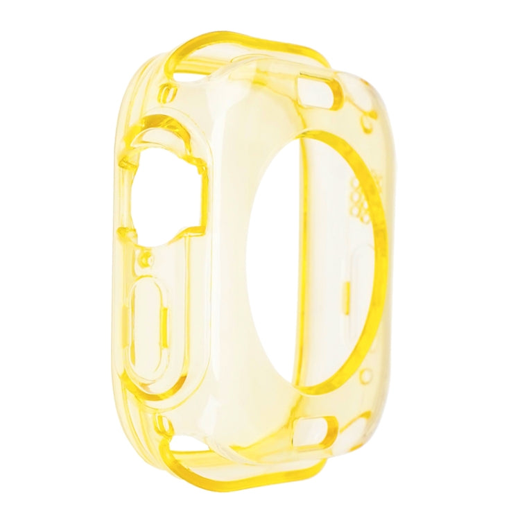 For Apple Watch Ultra 3 / 2 / 1 49mm Glacier Jelly Clear TPU Case Watch Band(Yellow) by buy2fix