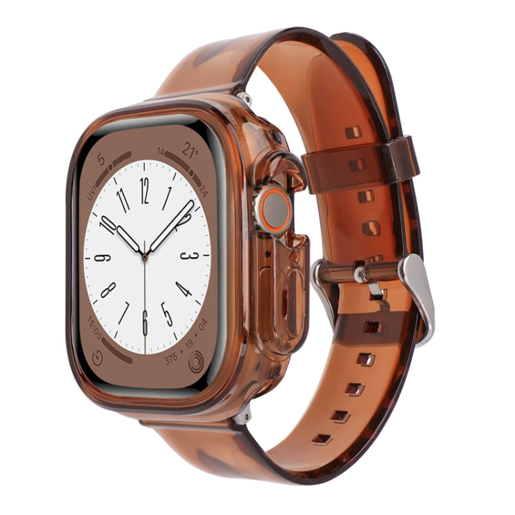 For Apple Watch Ultra 3 / 2 / 1 49mm Glacier Jelly Clear TPU Case Watch Band(Brown) by buy2fix