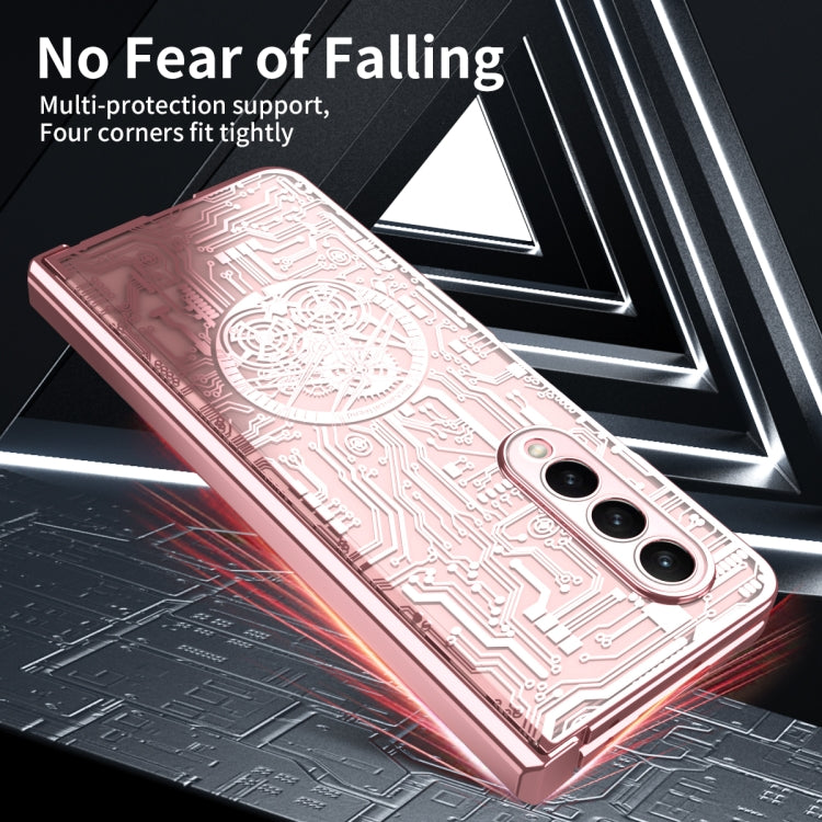 For Samsung Galaxy Z Fold4 5G Mechanical Legend Integrated Electroplating All-inclusive Phone Case(Rose Gold) - Galaxy Z Fold4 5G Cases by buy2fix | Online Shopping UK | buy2fix