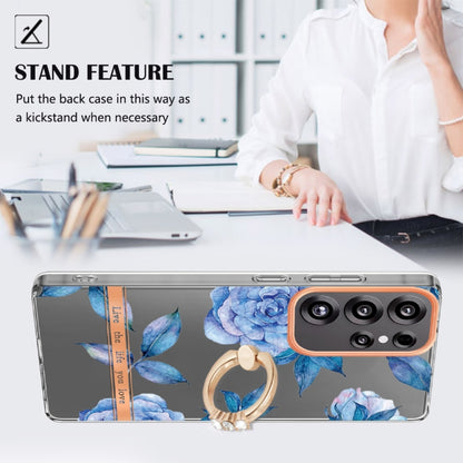 For Samsung Galaxy S25 Ultra 5G Flowers and Plants Series IMD TPU Phone Case with Ring Holder(Orchid Peony) by buy2fix