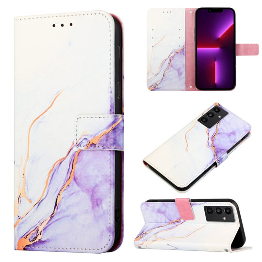 For Samsung Galaxy A34 5G PT003 Marble Pattern Flip Leather Phone Case(LS006)