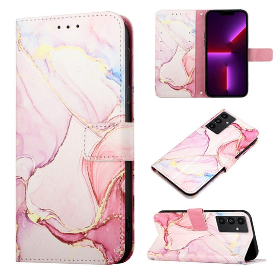 For Samsung Galaxy A34 5G PT003 Marble Pattern Flip Leather Phone Case(LS005)