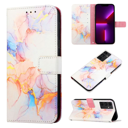 For Samsung Galaxy A34 5G PT003 Marble Pattern Flip Leather Phone Case(LS004)