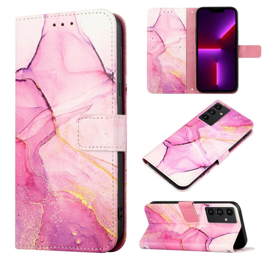 For Samsung Galaxy A34 5G PT003 Marble Pattern Flip Leather Phone Case(LS001)