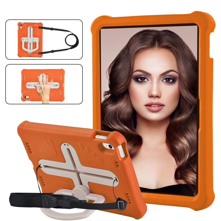 For iPad 2025 / 2022 Shield 360 Rotation Handle EVA Shockproof PC Tablet Case(Orange Beige) - iPad 2025 / 2022 Cases by buy2fix | Online Shopping UK | buy2fix