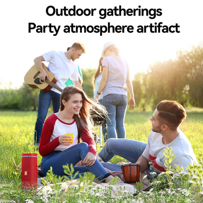 T&G TG375 Outdoor Portable LED Light RGB Wireless Bluetooth Speaker Subwoofer(Grey) - Desktop Speaker by T&G | Online Shopping UK | buy2fix