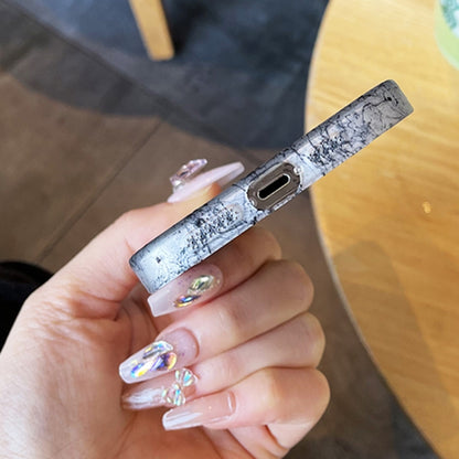 For iPhone 14 Silk Ink Pattern MagSafe PC Phone Case(Black) by buy2fix