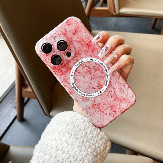 For iPhone 12 Pro Max Silk Ink Pattern MagSafe PC Phone Case(Red) by buy2fix