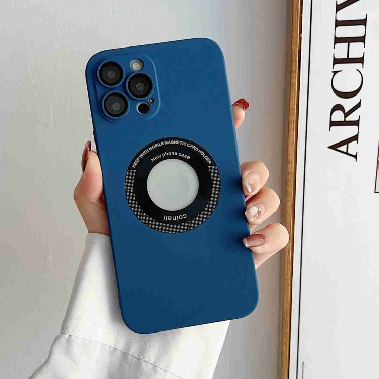 For iPhone 12 Skin Feel CD Texture MagSafe Magnetic Phone Case(Royal Blue) by buy2fix