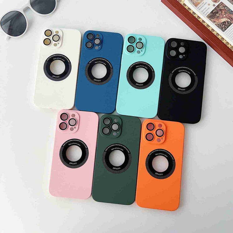 For iPhone 12 Skin Feel CD Texture MagSafe Magnetic Phone Case(Dark Green) by buy2fix